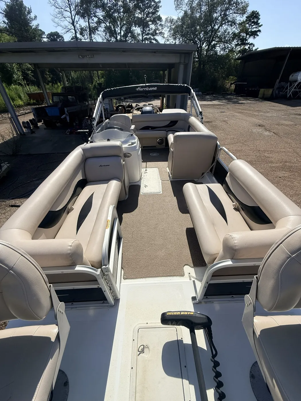 After: pontoon boat deck and seats cleaned by B&H